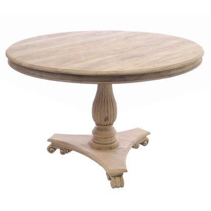 Coastal Living Fluted Pedestal Round Dining Table 120cm - Salty Casa