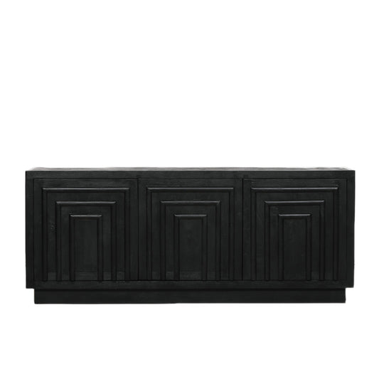 Nina Black Contemporary Mango Wood Large Sideboard 214cm