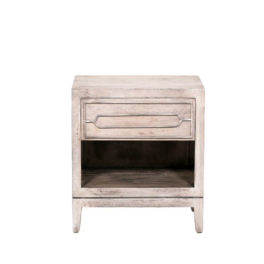 Rustic Hartley Bedside Table with Weathered Finish