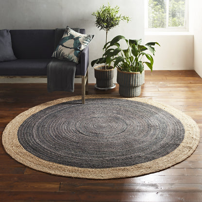 Jaipur Handspun Two-Tone Jute Rug | Round