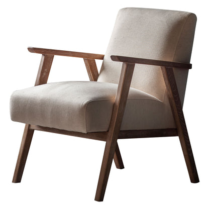 Lou Mid Century Linen Armchair