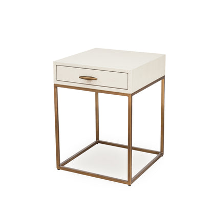 Hampton Bedside Table | Ivory Shagreen