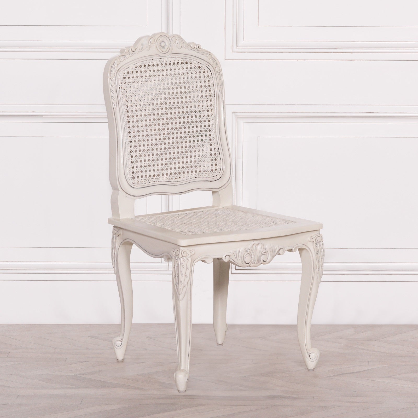 Pura Interiors Charlotte Rattan Dining Chair | White