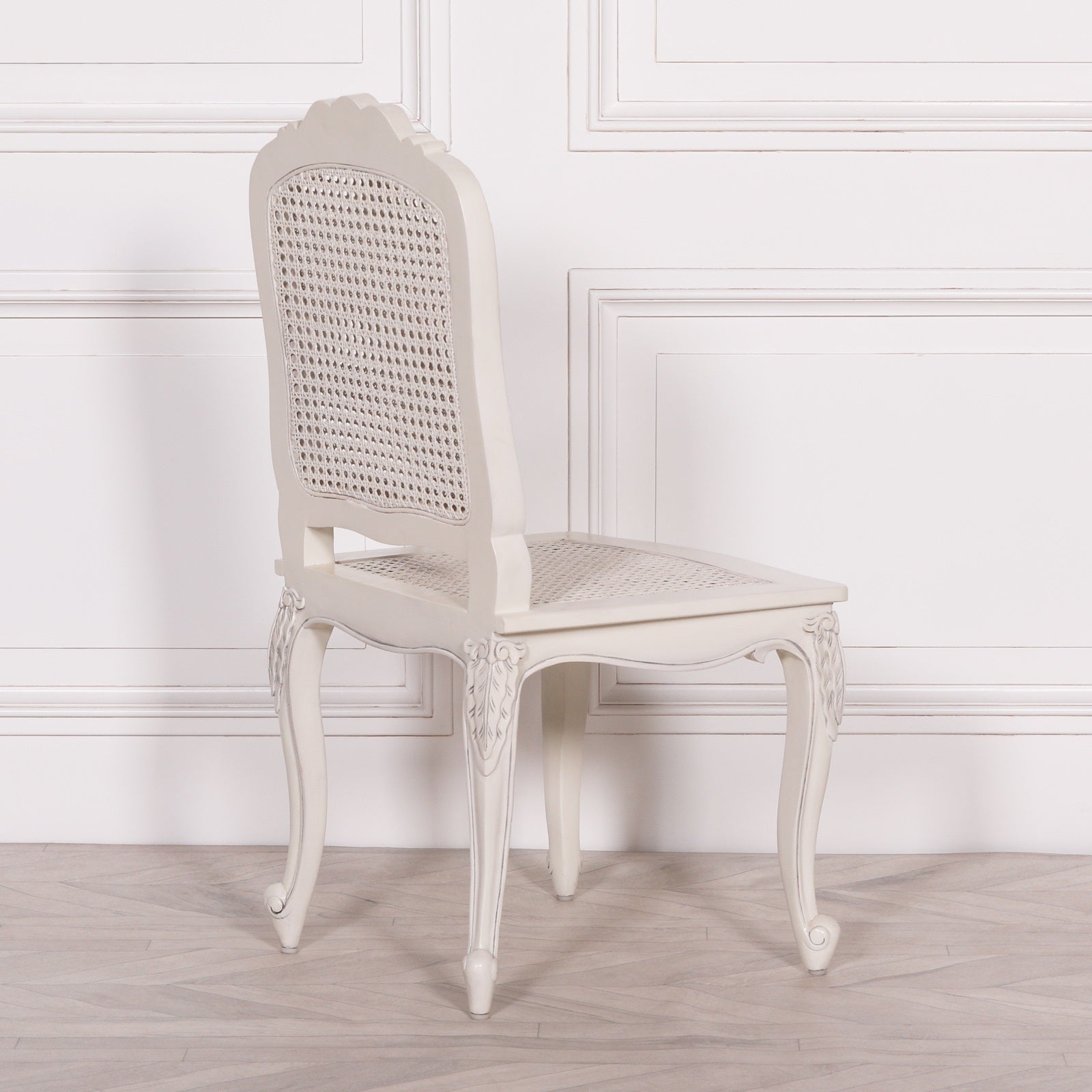 Pura Interiors Charlotte Rattan Dining Chair | White