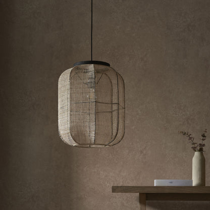 Natural Linen Pendant Light Shade | Cylinder or Round