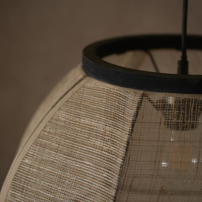 Natural Linen Pendant Light Shade | Cylinder or Round