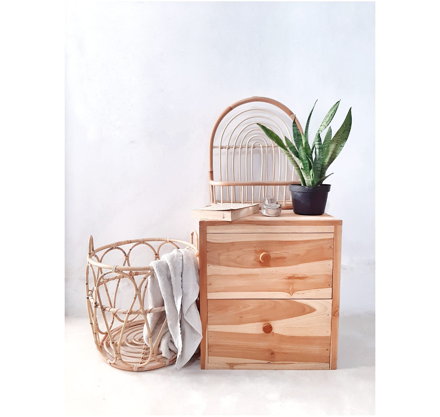 Olusania Small Rattan Laundry Basket