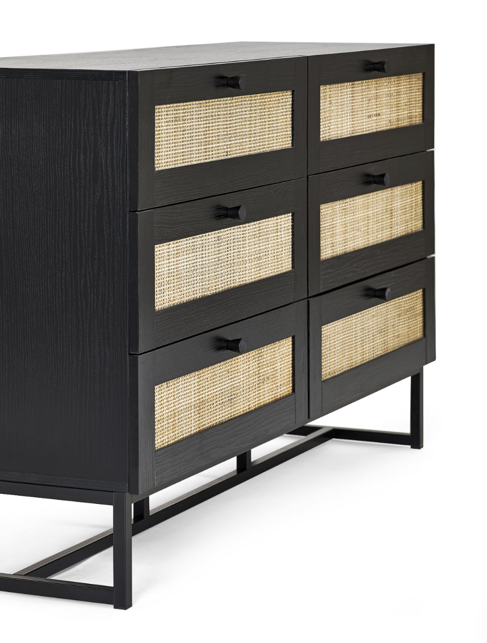 Reese Scandi-Industrial 6-Drawer Double Dresser 120cm