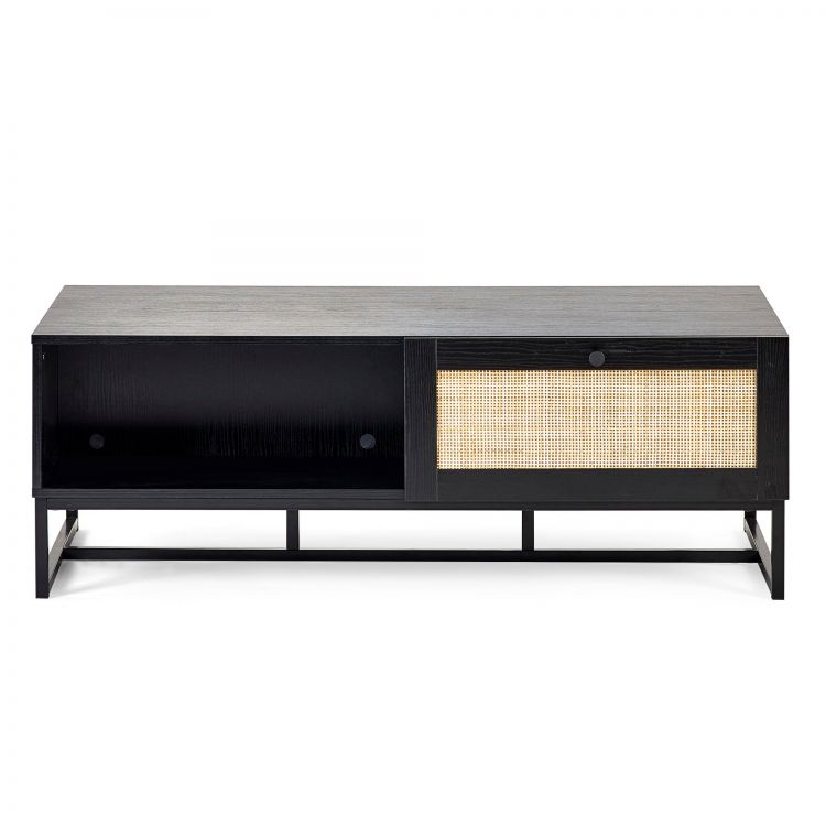 Reese Scandi-Industrial Rattan Coffee Table with Storage