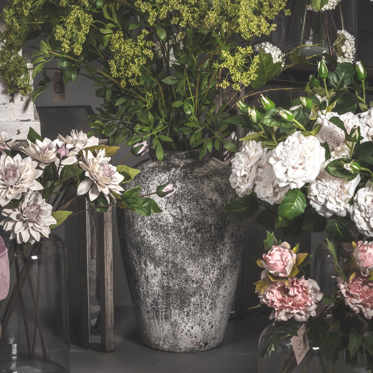 Rustic Aged Ceramic Stone Vase