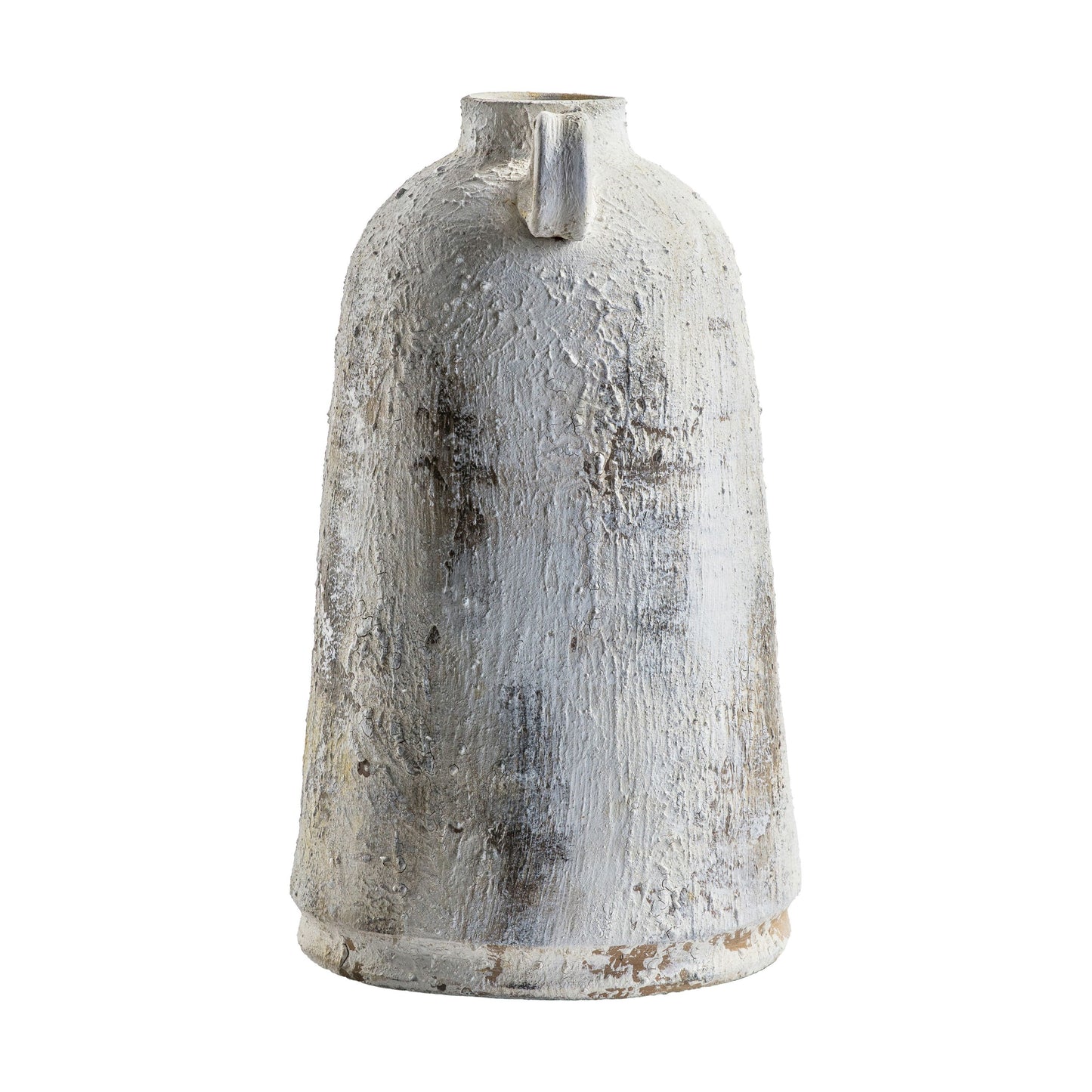 Rustic Textured Stone Vase with Handle