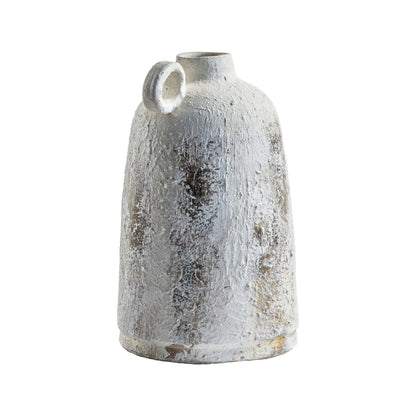 Rustic Textured Stone Vase with Handle