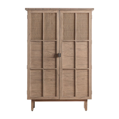 Takumi Mindi Wood and Cane 2-Door Tall Cabinet | Natural