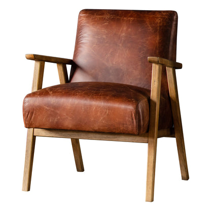 Vaughn Mid Century Leather Armchair