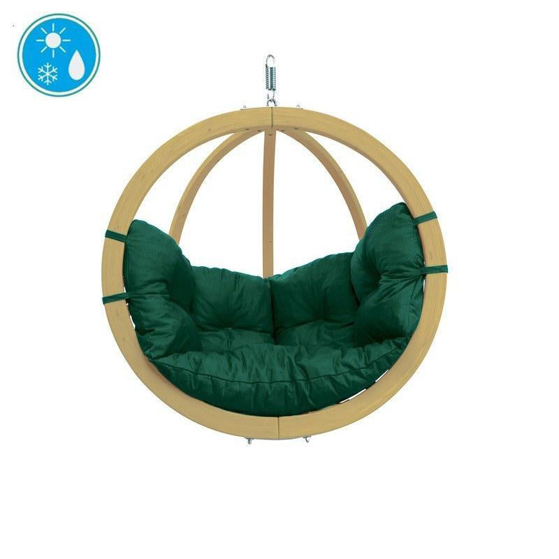 Globo Single Green Hanging Chair - (Weatherproof) - Amazonas Online UK