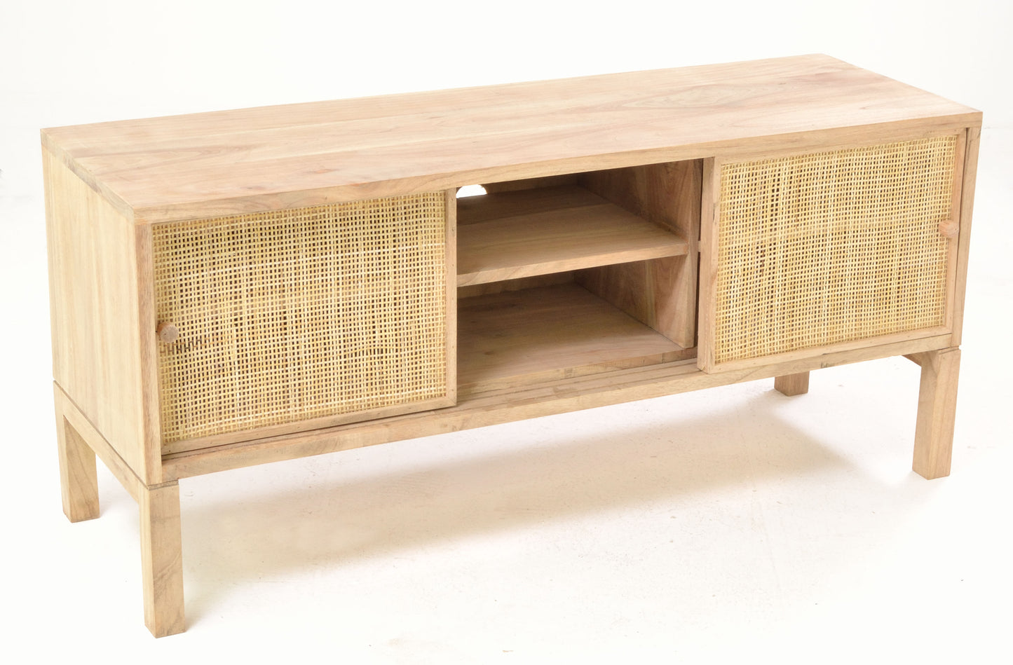 Coastal Living Nusa Rattan Media Unit with Sliding Doors