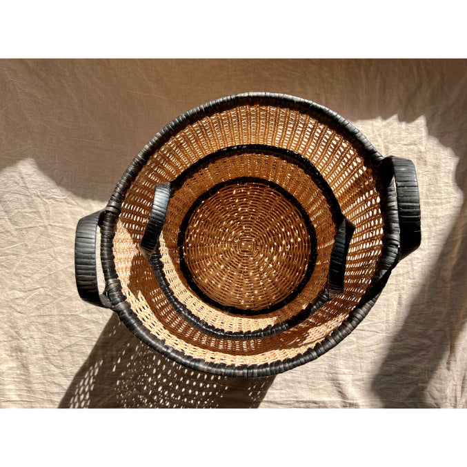 Set of 2 Premium Rattan Weave Baskets