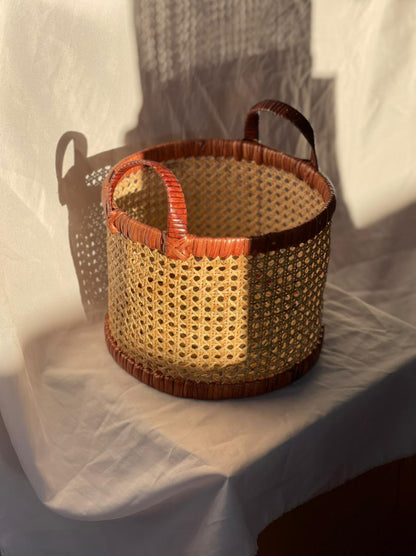 Set of 2 Premium Rattan Weave Baskets